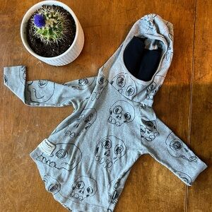Nununu Gray Boys Shirt with Skull Design